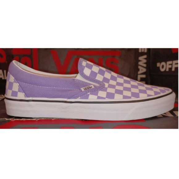 Vans Purple and White Slip-On Loafers - Picture 9 of 13